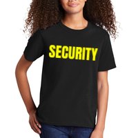 Security Front And Back Print Staff Event Uniform Bouncer Kids T-Shirt