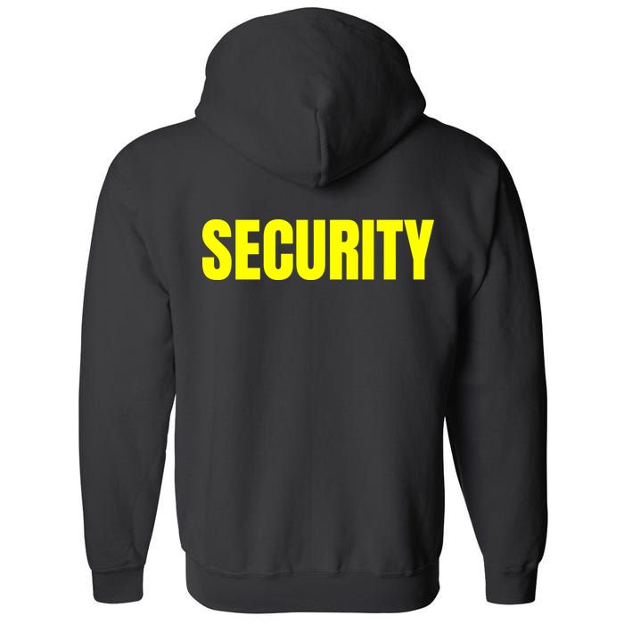 Security Front And Back Print Staff Event Uniform Bouncer Full Zip Hoodie