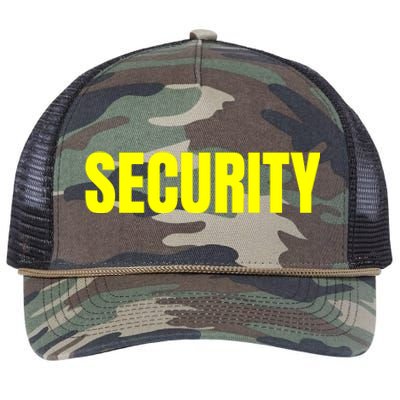 Security Front And Back Print Staff Event Uniform Bouncer Retro Rope Trucker Hat Cap