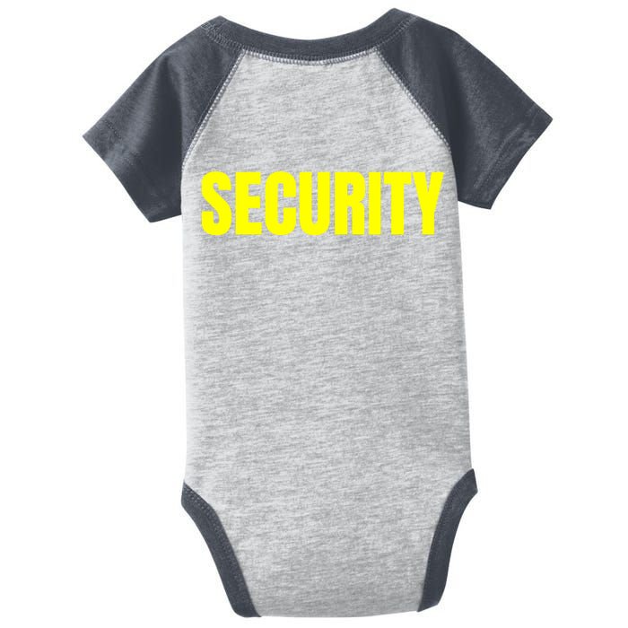 Security Front And Back Print Staff Event Uniform Bouncer Infant Baby Jersey Bodysuit