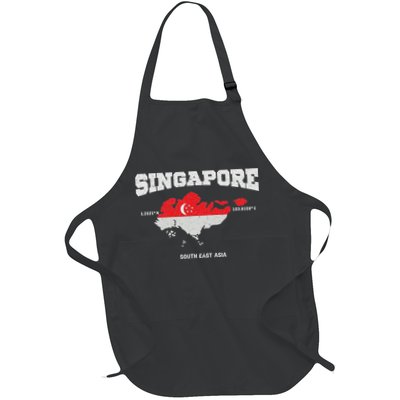 Singapore Flag And Map, Singapore Coordinates Apron