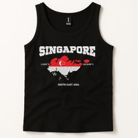 Singapore Flag And Map, Singapore Coordinates Tank Top