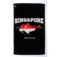 Singapore Flag And Map, Singapore Coordinates Golf Towel