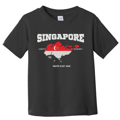 Singapore Flag And Map, Singapore Coordinates Toddler T-Shirt
