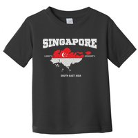 Singapore Flag And Map, Singapore Coordinates Toddler T-Shirt