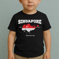 Singapore Flag And Map, Singapore Coordinates Toddler T-Shirt