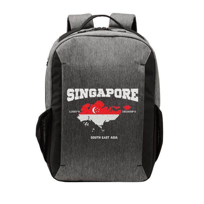Singapore Flag And Map, Singapore Coordinates Vector Backpack