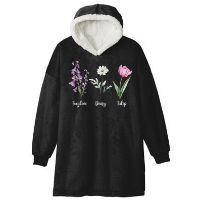 Subtle Floral Anti Trump Shirt Flowers Foxglove Daisy Tulip Hooded Wearable Blanket