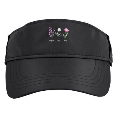 Subtle Floral Anti Trump Shirt Flowers Foxglove Daisy Tulip Adult Drive Performance Visor