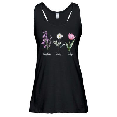 Subtle Floral Anti Trump Shirt Flowers Foxglove Daisy Tulip Ladies Essential Flowy Tank
