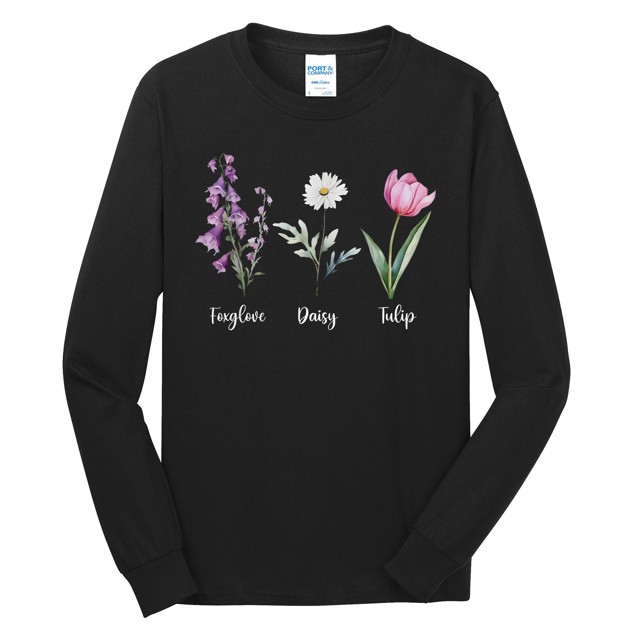 Subtle Floral Anti Trump Shirt Flowers Foxglove Daisy Tulip Tall Long Sleeve T-Shirt