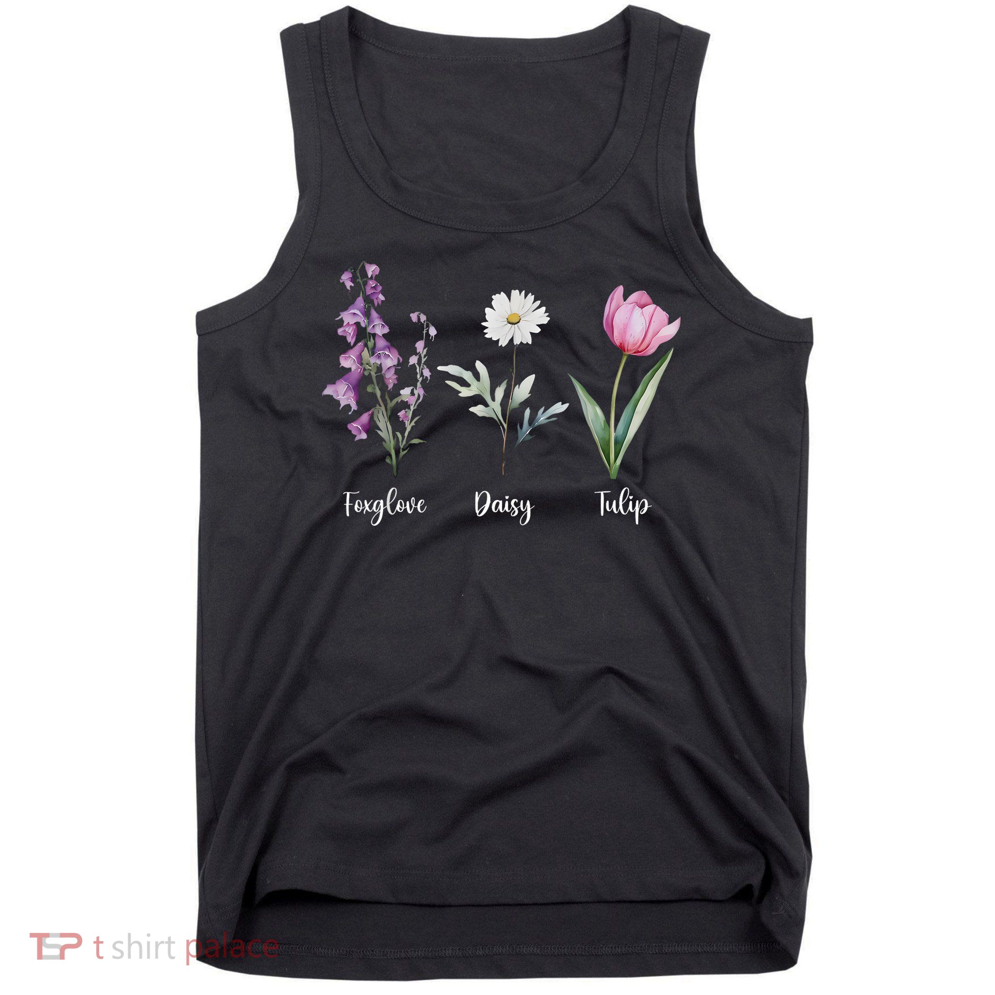 Subtle Floral Anti Trump Shirt Flowers Foxglove Daisy Tulip Tank Top