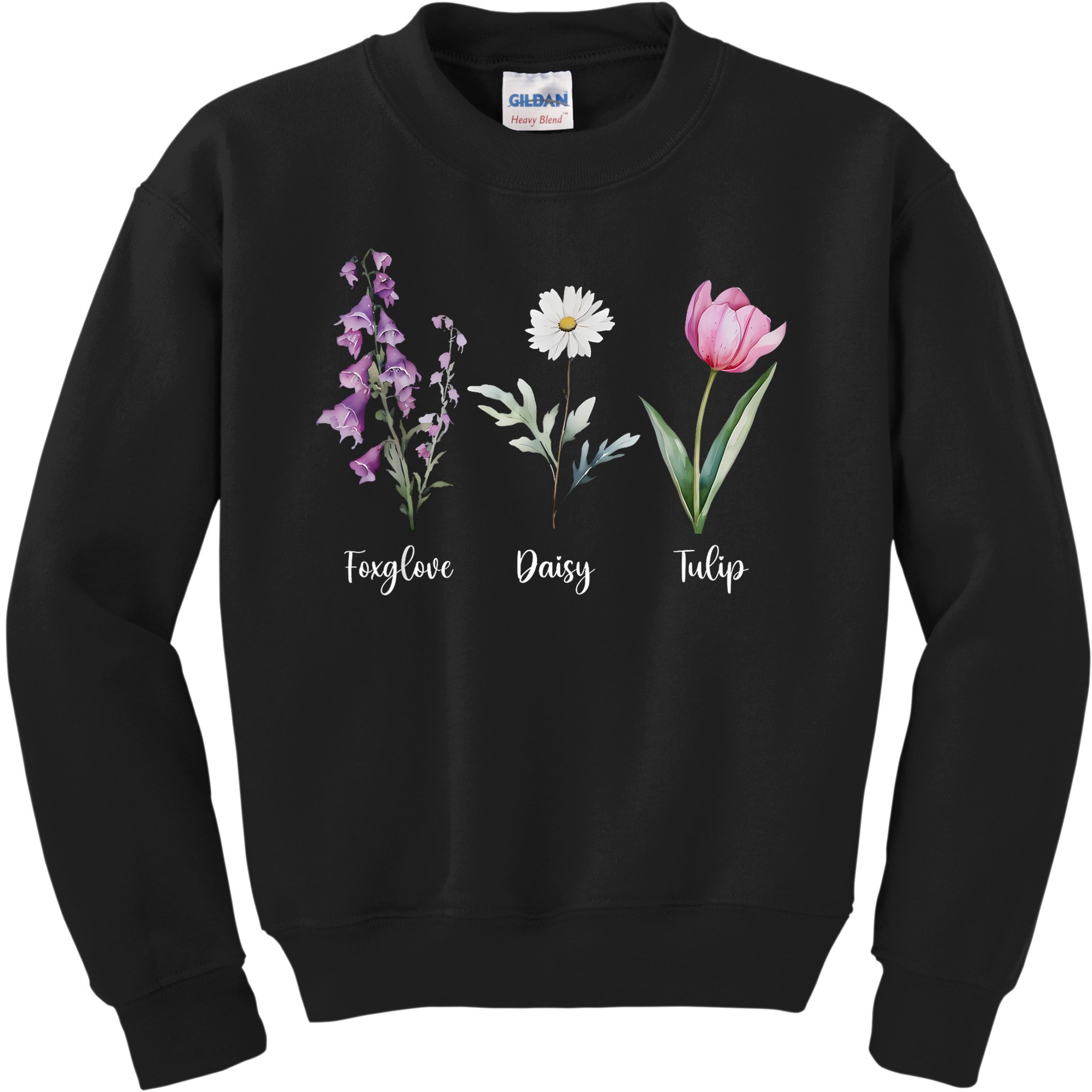 Subtle Floral Anti Trump Shirt Flowers Foxglove Daisy Tulip Kids Sweatshirt