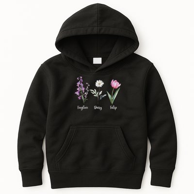 Subtle Floral Anti Trump Shirt Flowers Foxglove Daisy Tulip Kids Hoodie