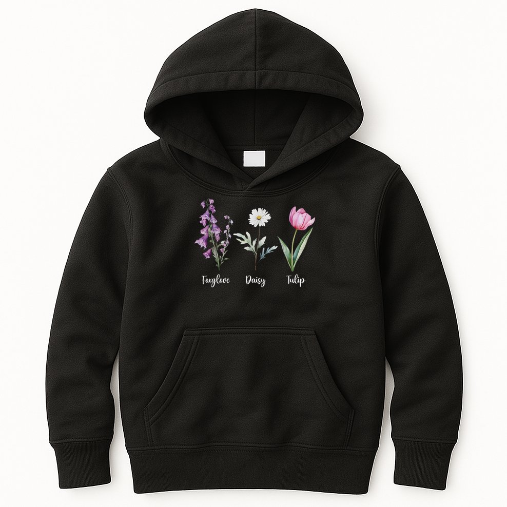 Subtle Floral Anti Trump Shirt Flowers Foxglove Daisy Tulip Kids Hoodie
