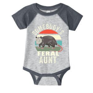 Somebody's Feral Aunt Retro Feral Cat Auntie Animal Cat Mom Infant Baby Jersey Bodysuit