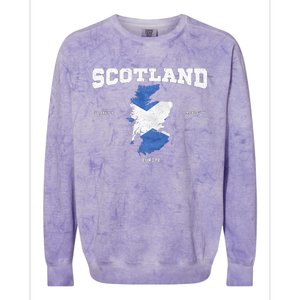 Scottish Flag And Map Scotland Coordinates Colorblast Crewneck Sweatshirt