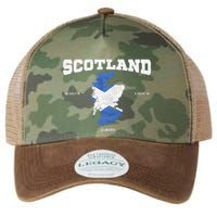 Scottish Flag And Map Scotland Coordinates Legacy Tie Dye Trucker Hat
