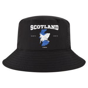 Scottish Flag And Map Scotland Coordinates Cool Comfort Performance Bucket Hat