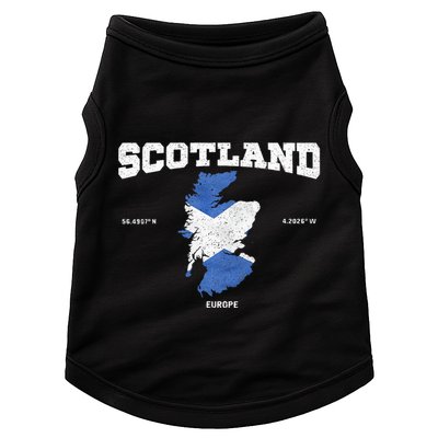 Scottish Flag And Map Scotland Coordinates Doggie Tank
