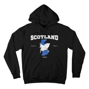 Scottish Flag And Map Scotland Coordinates Hoodie