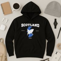 Scottish Flag And Map Scotland Coordinates Hoodie