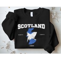 Scottish Flag And Map Scotland Coordinates Sweatshirt
