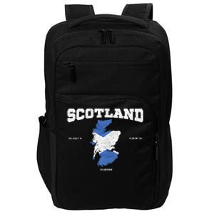 Scottish Flag And Map Scotland Coordinates Impact Tech Backpack