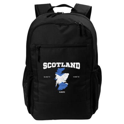 Scottish Flag And Map Scotland Coordinates Backpack