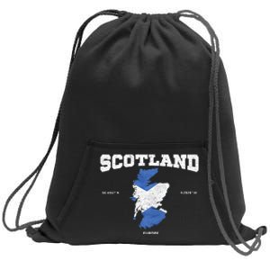 Scottish Flag And Map Scotland Coordinates Sweatshirt Cinch Pack Bag