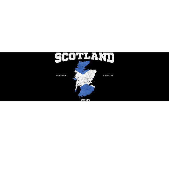 Scottish Flag And Map Scotland Coordinates Bumper Sticker