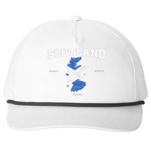 Scottish Flag And Map Scotland Coordinates Snapback Five-Panel Rope Hat