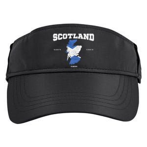 Scottish Flag And Map Scotland Coordinates Adult Drive Performance Visor