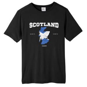 Scottish Flag And Map Scotland Coordinates Tall Fusion ChromaSoft Performance T-Shirt