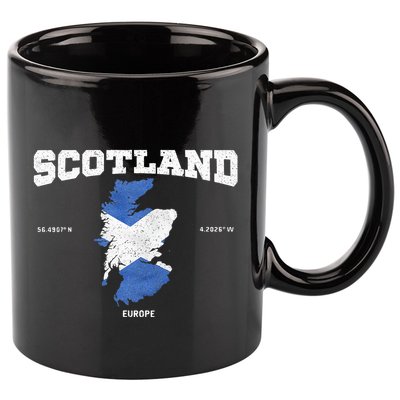 Scottish Flag And Map Scotland Coordinates 11oz C Handle Ceramic Mug