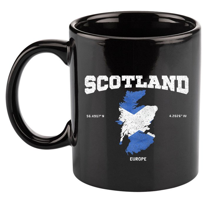 Scottish Flag And Map Scotland Coordinates 11oz C Handle Ceramic Mug