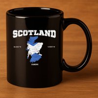 Scottish Flag And Map Scotland Coordinates 11oz C Handle Ceramic Mug