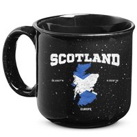 Scottish Flag And Map Scotland Coordinates 15oz Campfire Ceramic Mug