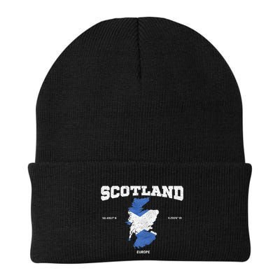 Scottish Flag And Map Scotland Coordinates Beanie