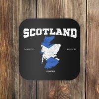 Scottish Flag And Map Scotland Coordinates Coaster