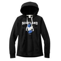 Scottish Flag And Map Scotland Coordinates Women's Fleece Hoodie