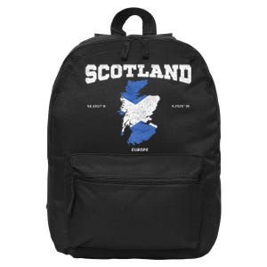 Scottish Flag And Map Scotland Coordinates 16 in Basic Backpack