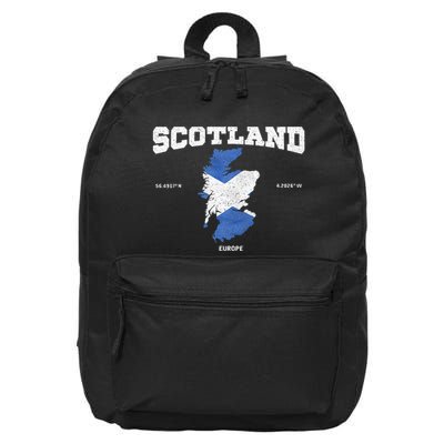 Scottish Flag And Map Scotland Coordinates 16 in Basic Backpack