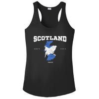 Scottish Flag And Map Scotland Coordinates Ladies PosiCharge Competitor Racerback Tank