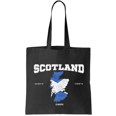 Scottish Flag And Map Scotland Coordinates Bag