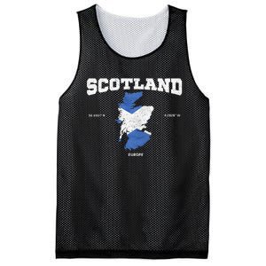 Scottish Flag And Map Scotland Coordinates Mesh Reversible Basketball Jersey Tank