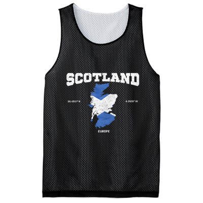 Scottish Flag And Map Scotland Coordinates Mesh Reversible Basketball Jersey Tank