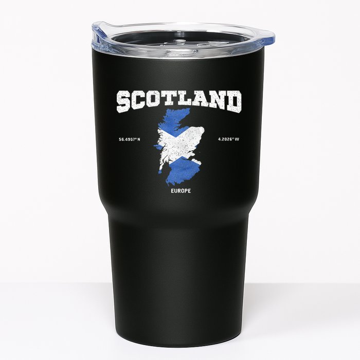 Scottish Flag And Map Scotland Coordinates Tumbler