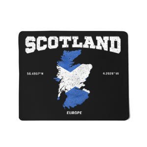 Scottish Flag And Map Scotland Coordinates Mousepad