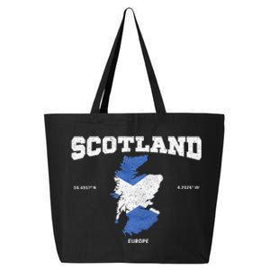 Scottish Flag And Map Scotland Coordinates 25L Jumbo Tote